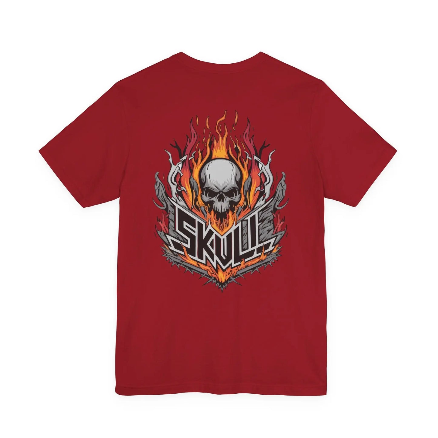 Fire Skull T-Shirt — Graphic Flame Skull Tee Printify