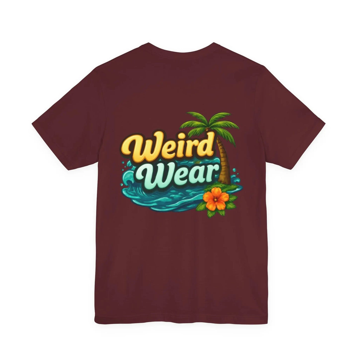 Weird Wear Graphic Tee — Distressed Smiley Logo Cotton T-Shirt Printify