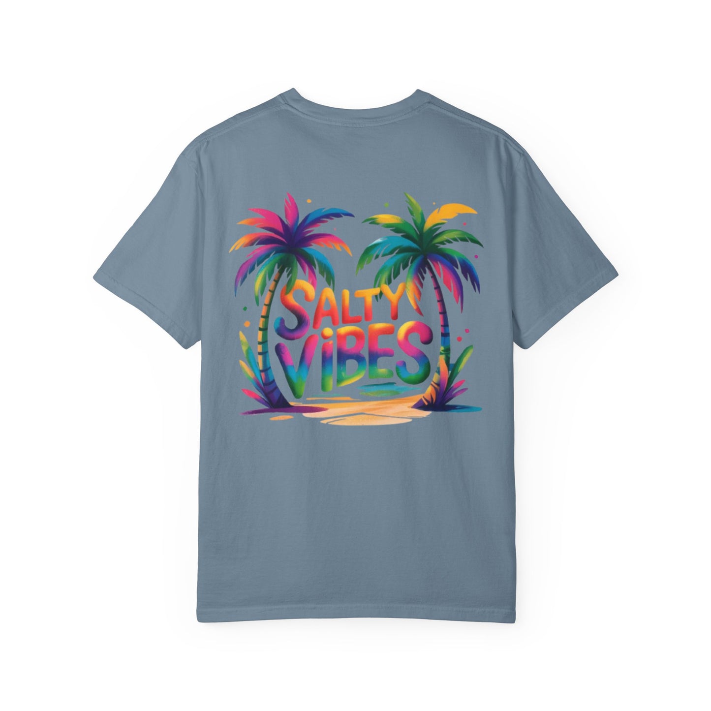 Salty Vibes Palm Beach T-Shirt — Colorful Tropical Surf Tee