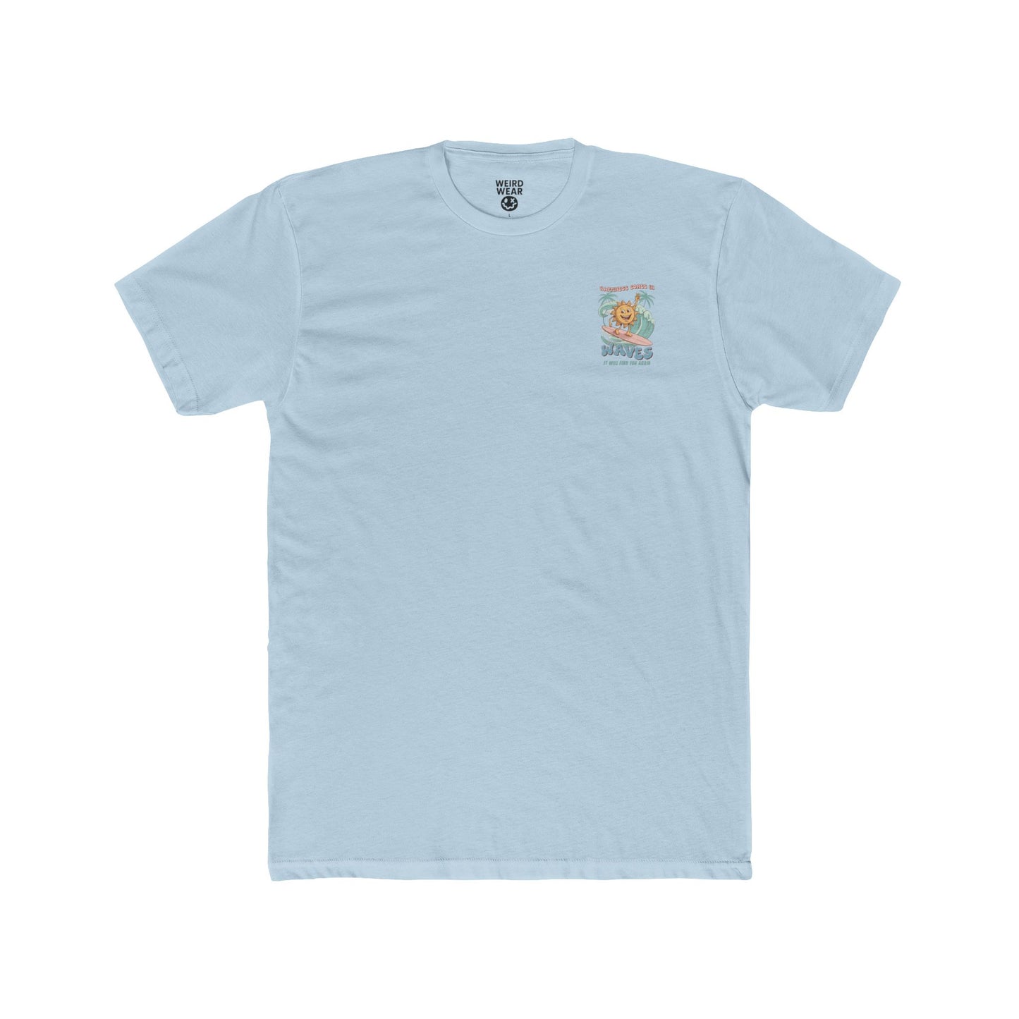 Sun Surf T‑Shirt — "Happiness Comes in Waves" Retro Surf Graphic Tee