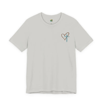 Faith Heart T‑Shirt — Brushstroke Cross & Heart Christian Tee Printify