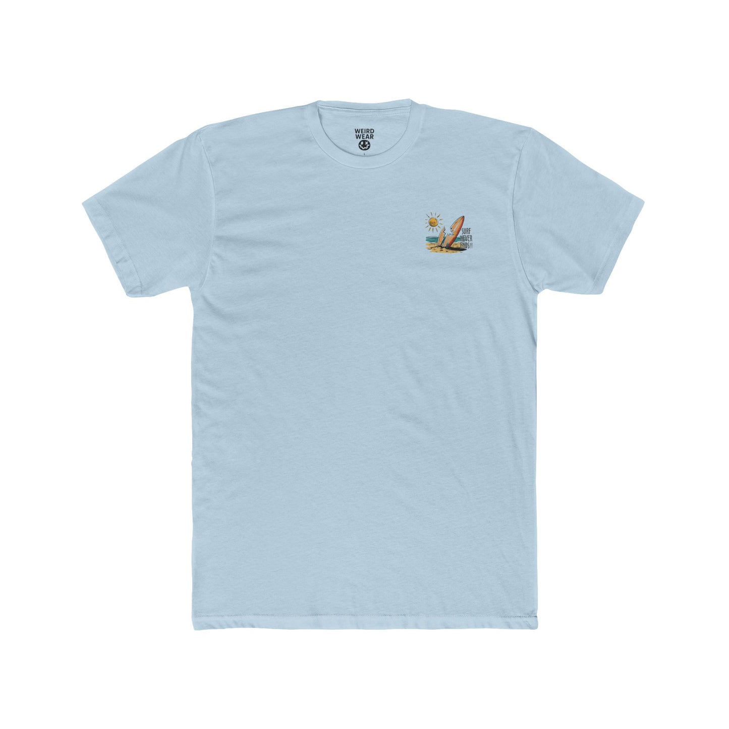 Surf Never Ends Tee — Beach Surfboard Graphic T-Shirt