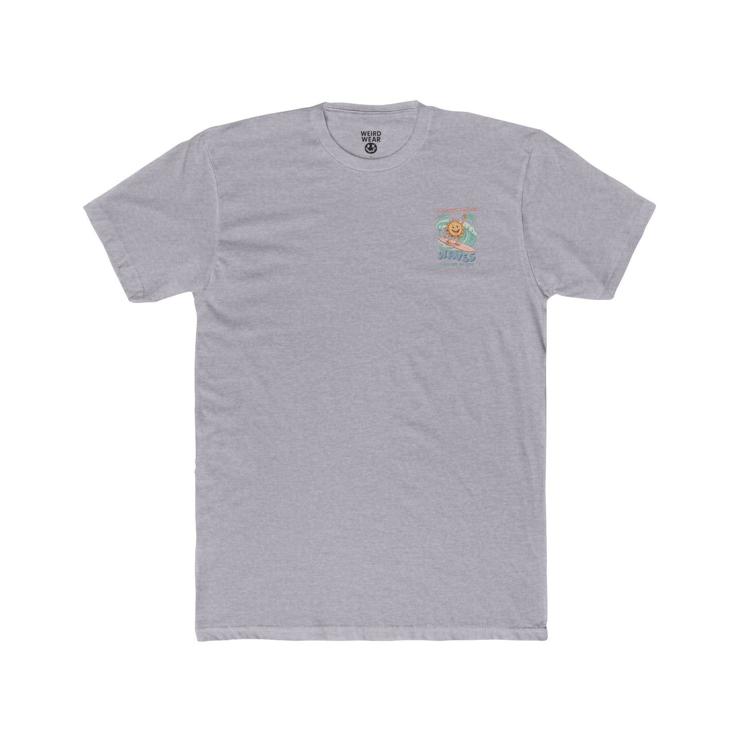Sun Surf T‑Shirt — "Happiness Comes in Waves" Retro Surf Graphic Tee