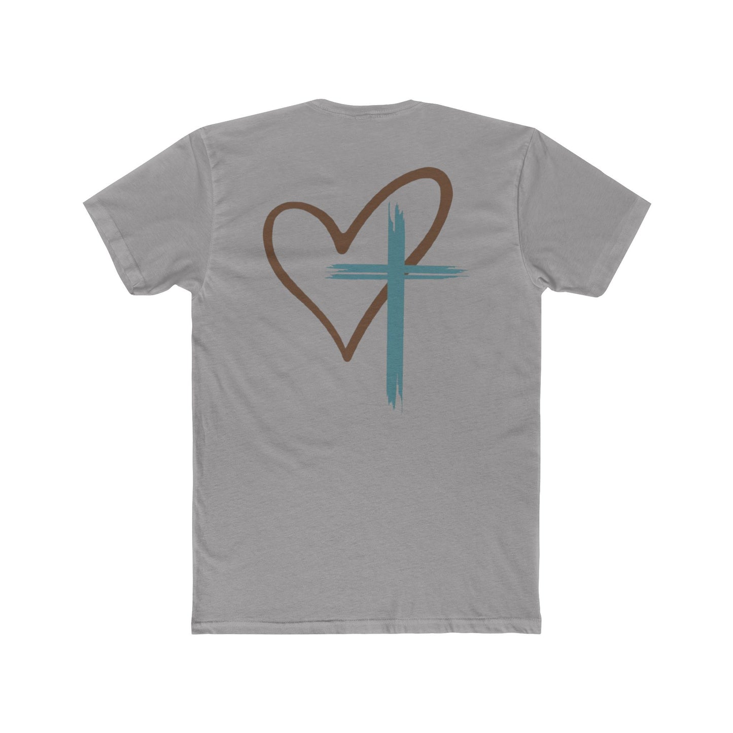 Faith Heart T‑Shirt — Brushstroke Cross & Heart Christian Tee