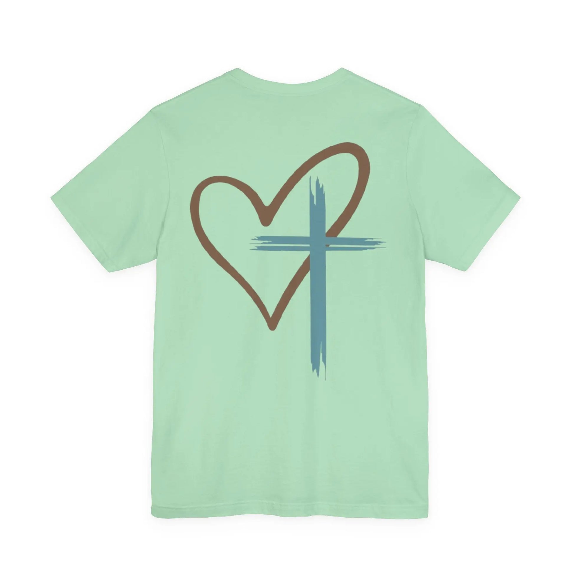 Faith Heart T‑Shirt — Brushstroke Cross & Heart Christian Tee Printify