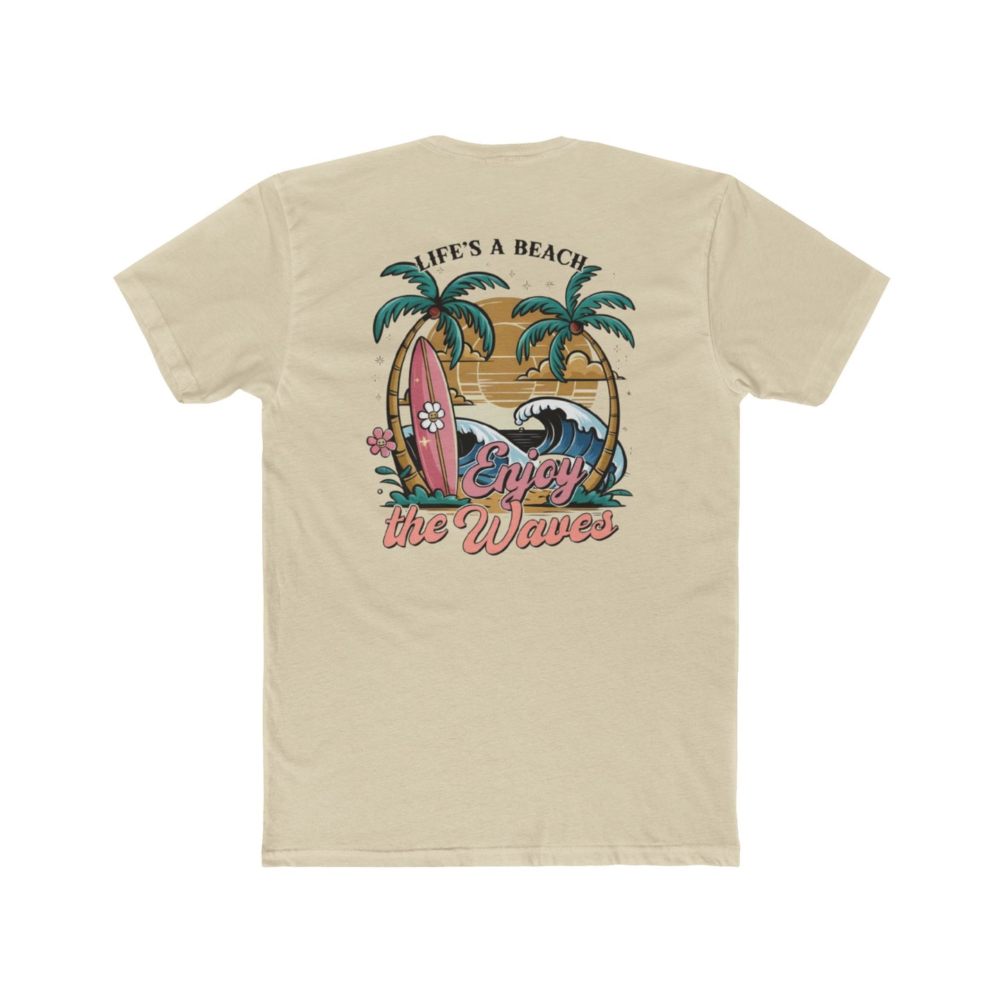Beach T-Shirt — "Life's a Beach, Enjoy the Waves" Retro Surf Tee