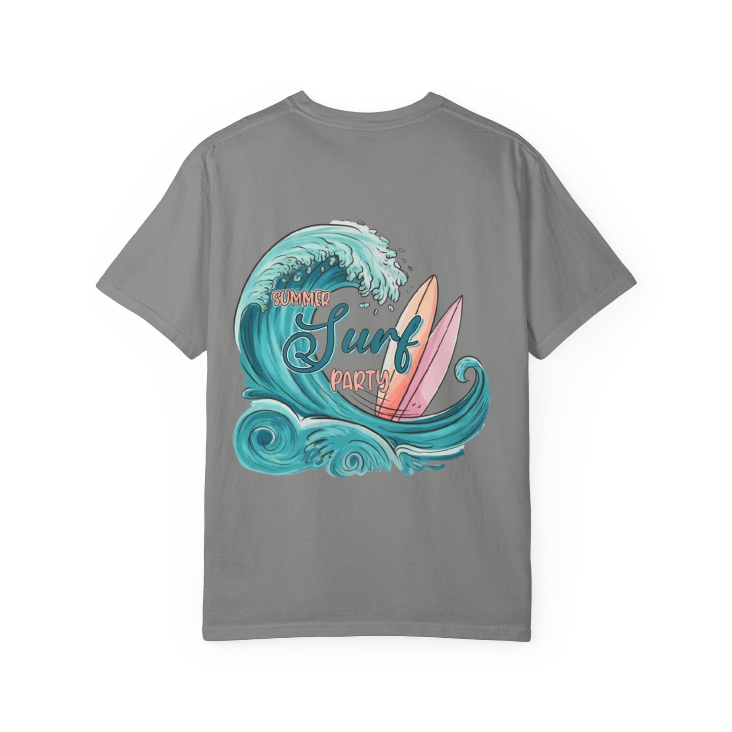 Surf Party T‑Shirt — Retro Wave & Surfboards Beach Tee