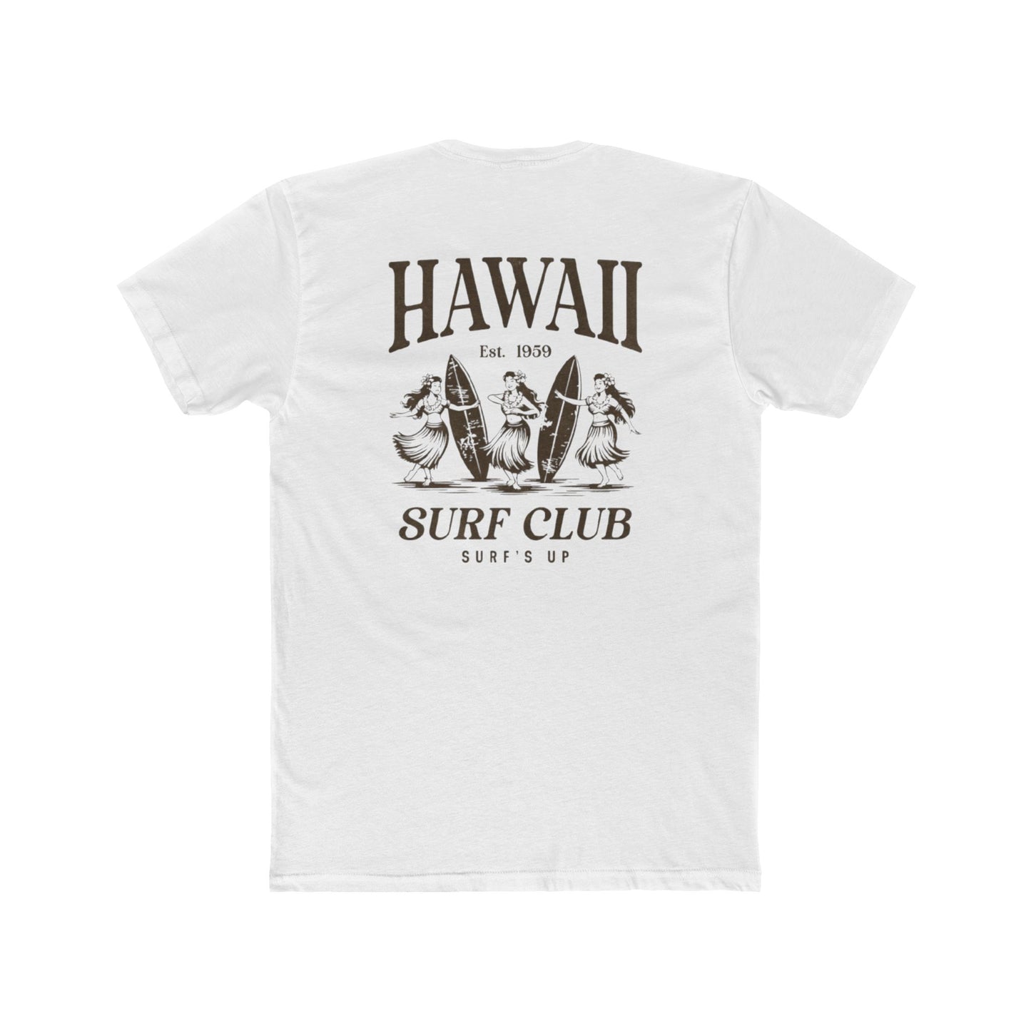 Hawaii Surf Club Graphic Tee — Vintage Surfing T-Shirt ("Surf's Up")