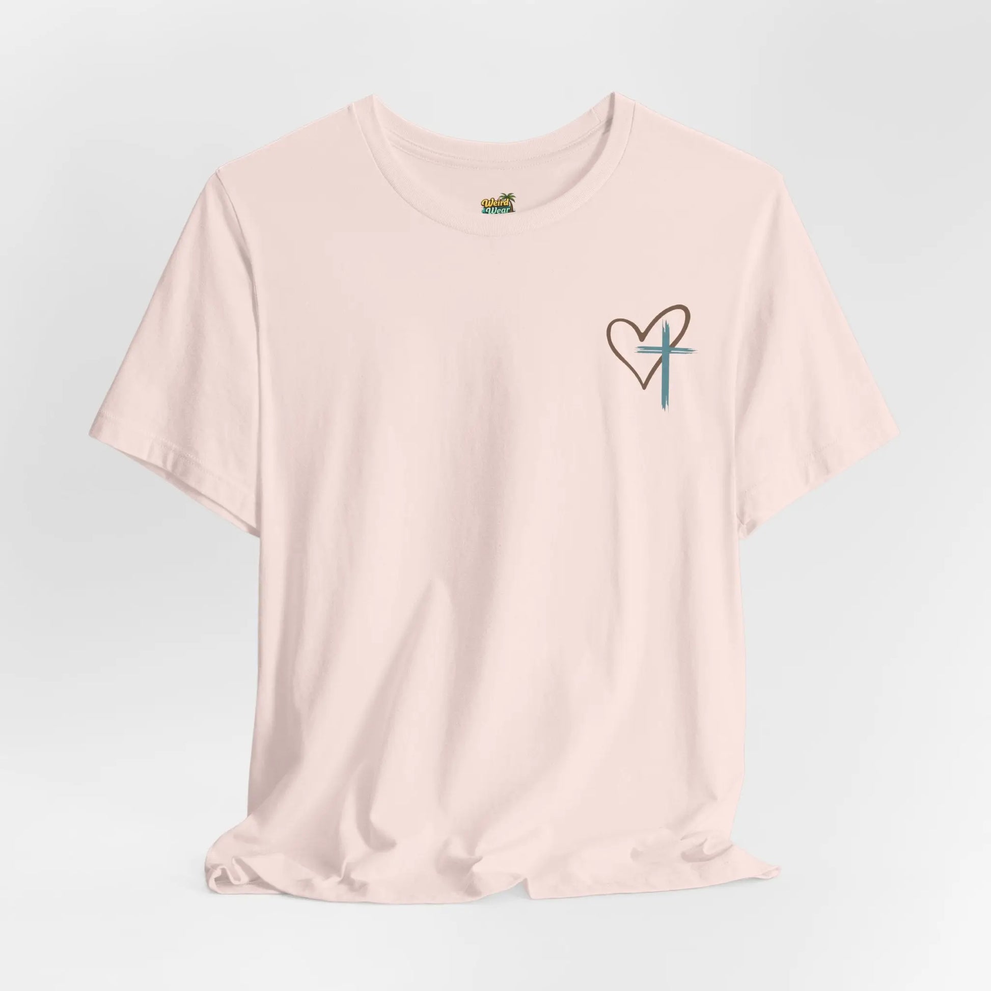 Faith Heart T‑Shirt — Brushstroke Cross & Heart Christian Tee Printify