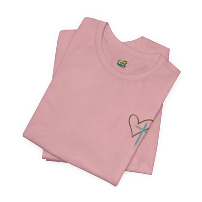 Faith Heart T‑Shirt — Brushstroke Cross & Heart Christian Tee Printify