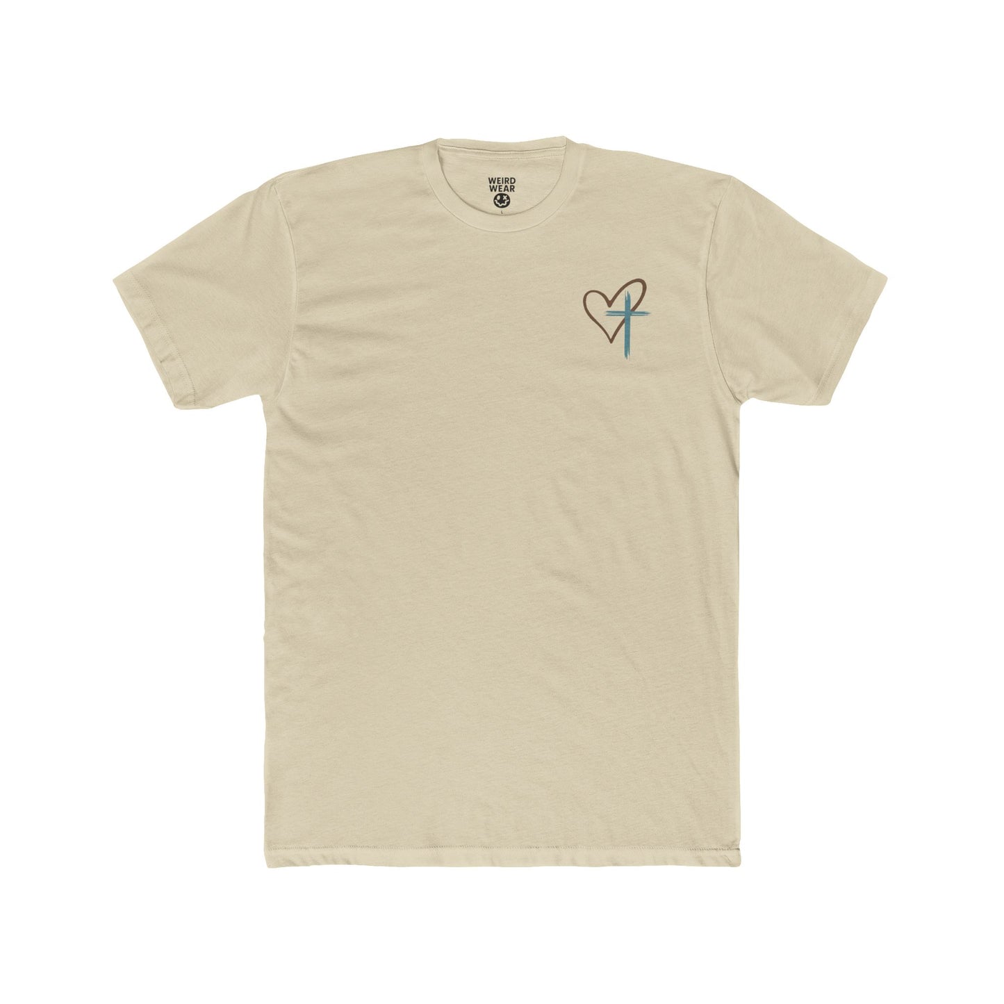 Faith Heart T‑Shirt — Brushstroke Cross & Heart Christian Tee