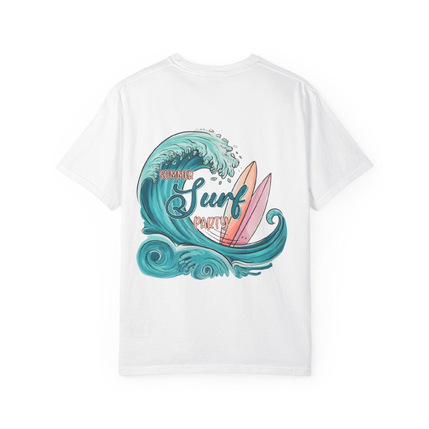 Surf Party T‑Shirt — Retro Wave & Surfboards Beach Tee