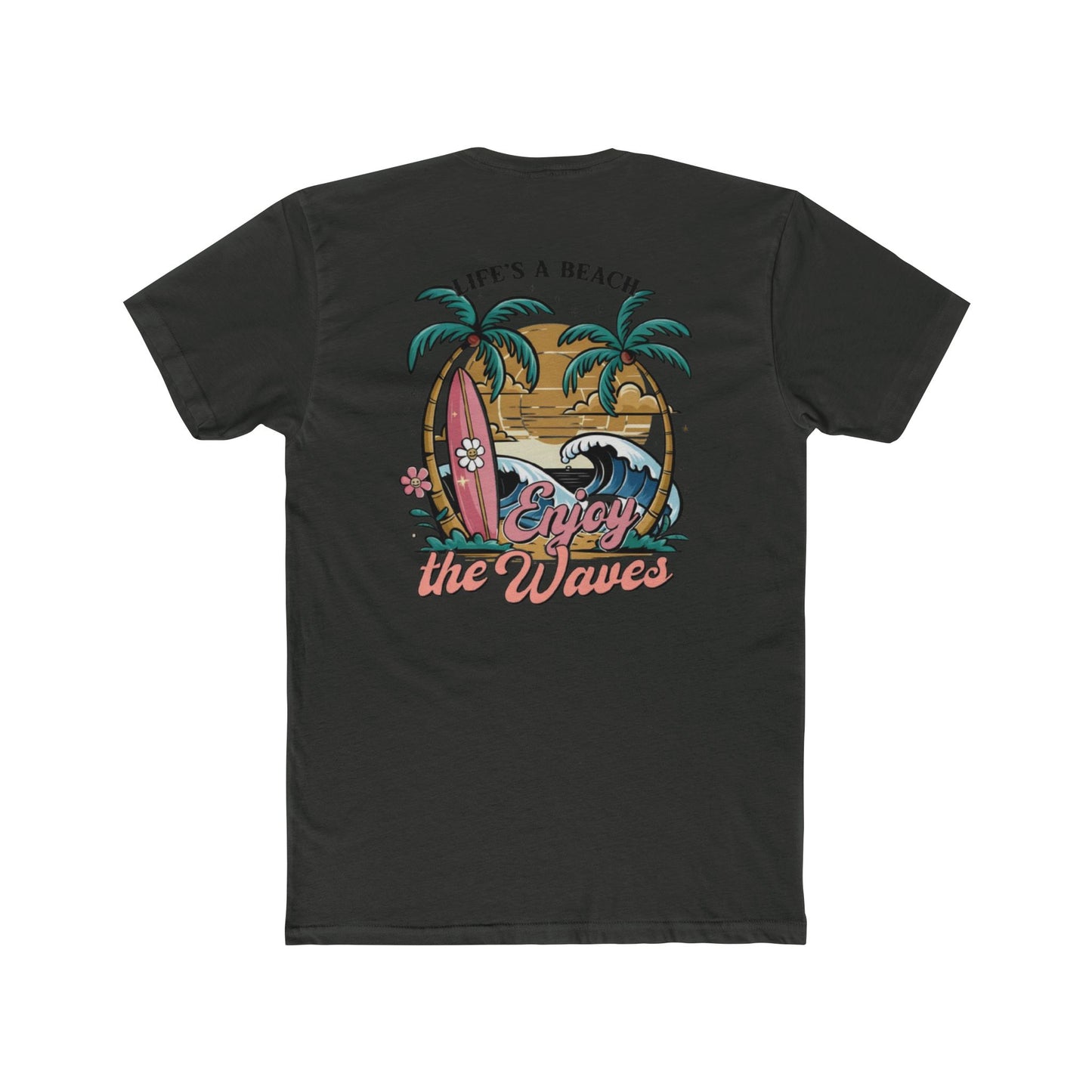 Beach T-Shirt — "Life's a Beach, Enjoy the Waves" Retro Surf Tee