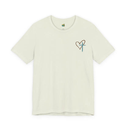 Faith Heart T‑Shirt — Brushstroke Cross & Heart Christian Tee Printify