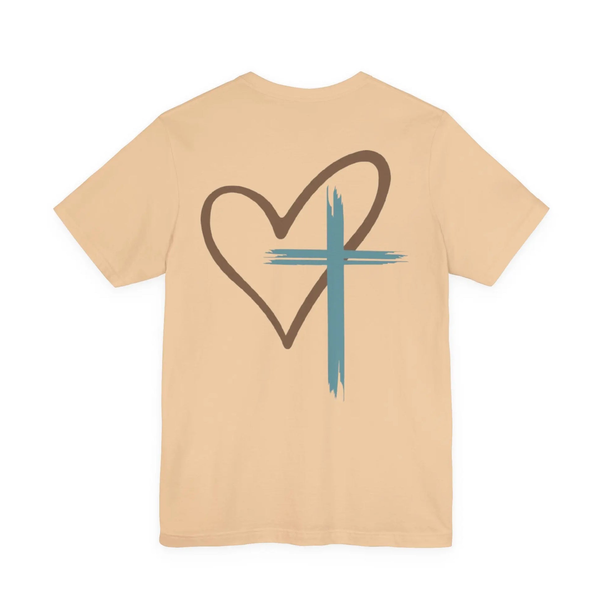 Faith Heart T‑Shirt — Brushstroke Cross & Heart Christian Tee Printify