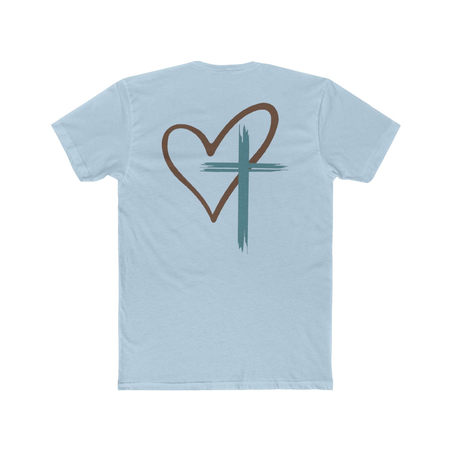 Faith Heart T‑Shirt — Brushstroke Cross & Heart Christian Tee