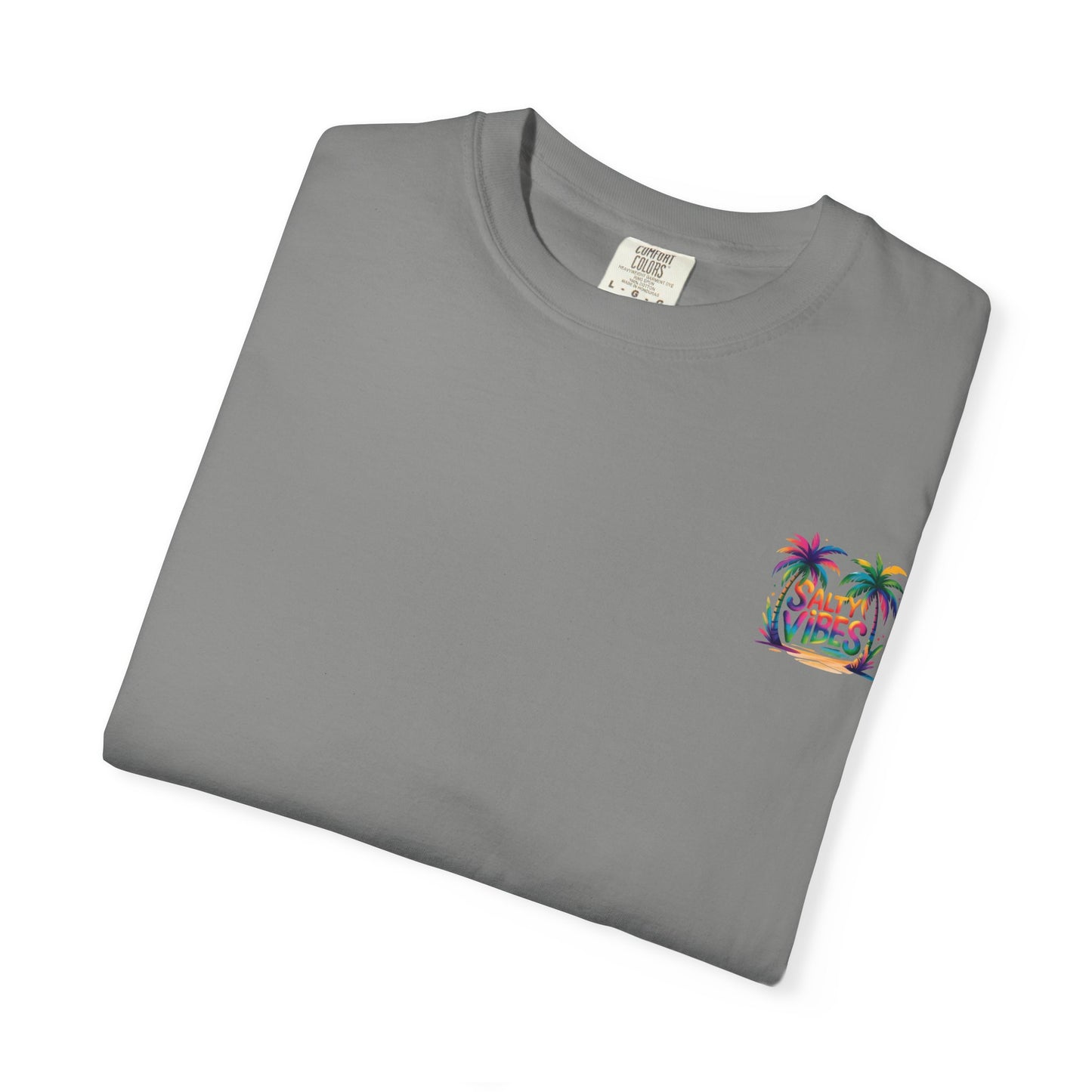 Salty Vibes Palm Beach T-Shirt — Colorful Tropical Surf Tee