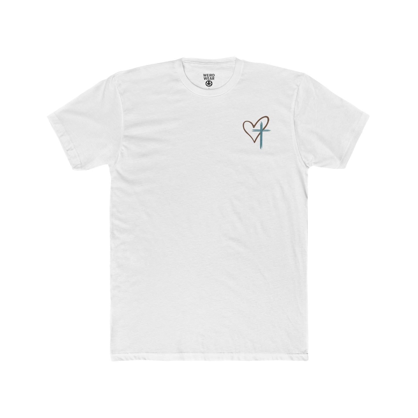 Faith Heart T‑Shirt — Brushstroke Cross & Heart Christian Tee
