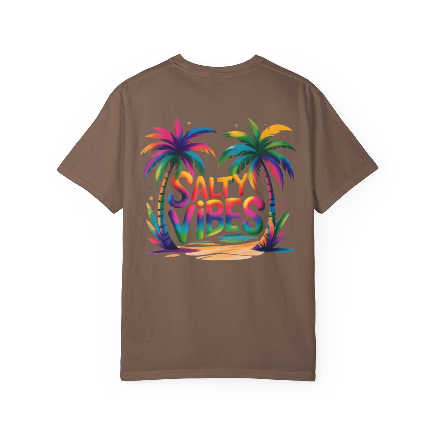 Salty Vibes Palm Beach T-Shirt — Colorful Tropical Surf Tee