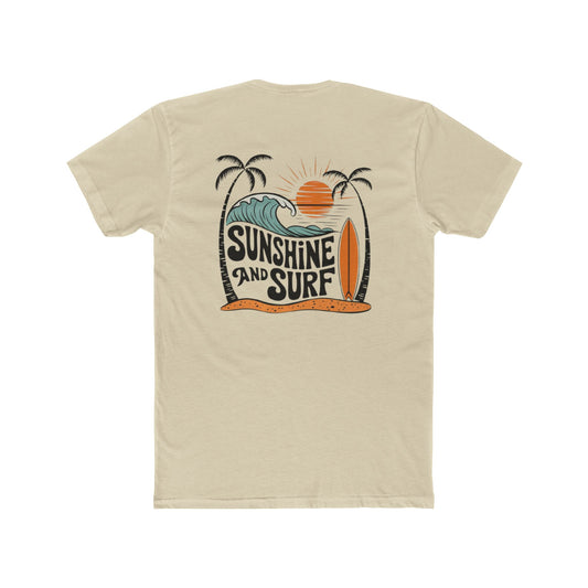 Sunshine and Surf T-Shirt — Retro Surf Graphic Crew Tee