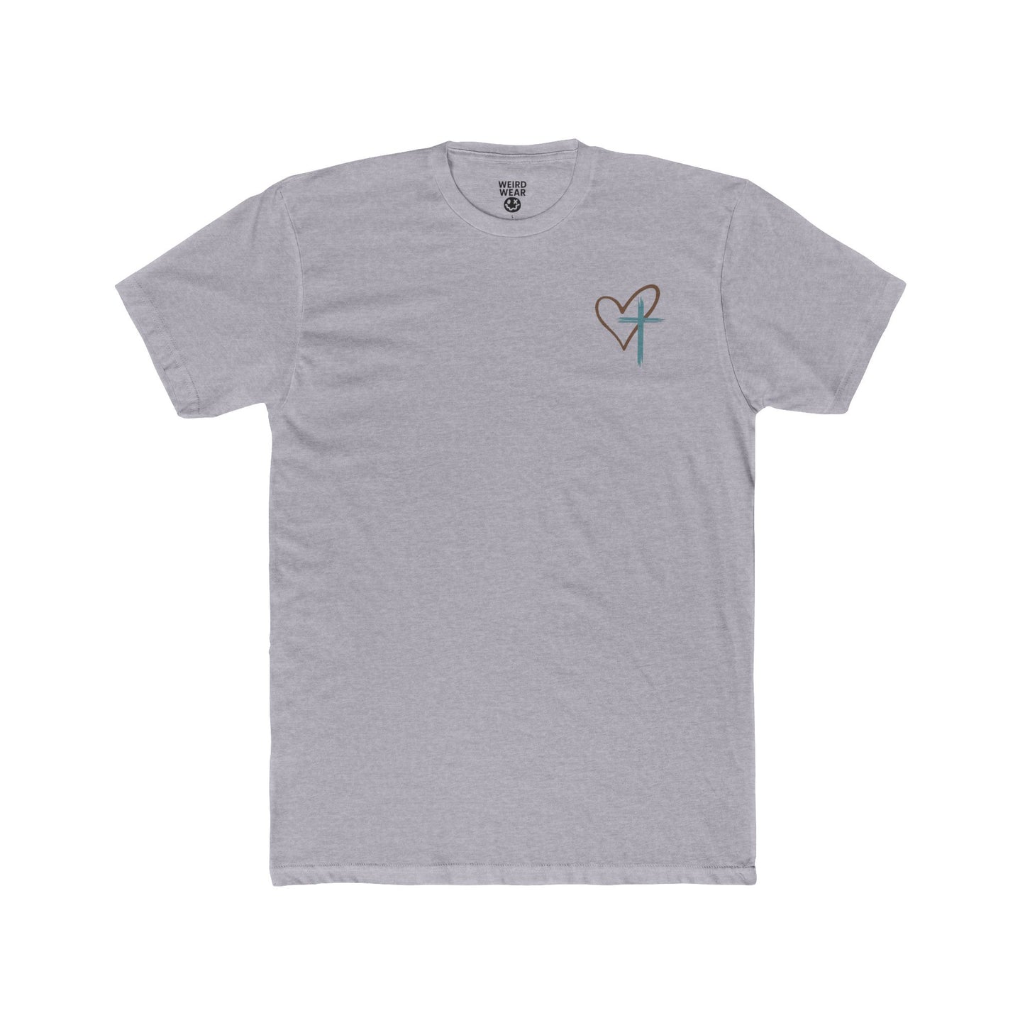 Faith Heart T‑Shirt — Brushstroke Cross & Heart Christian Tee