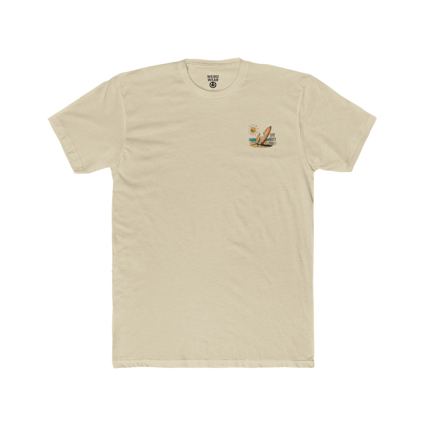 Surf Never Ends Tee — Beach Surfboard Graphic T-Shirt