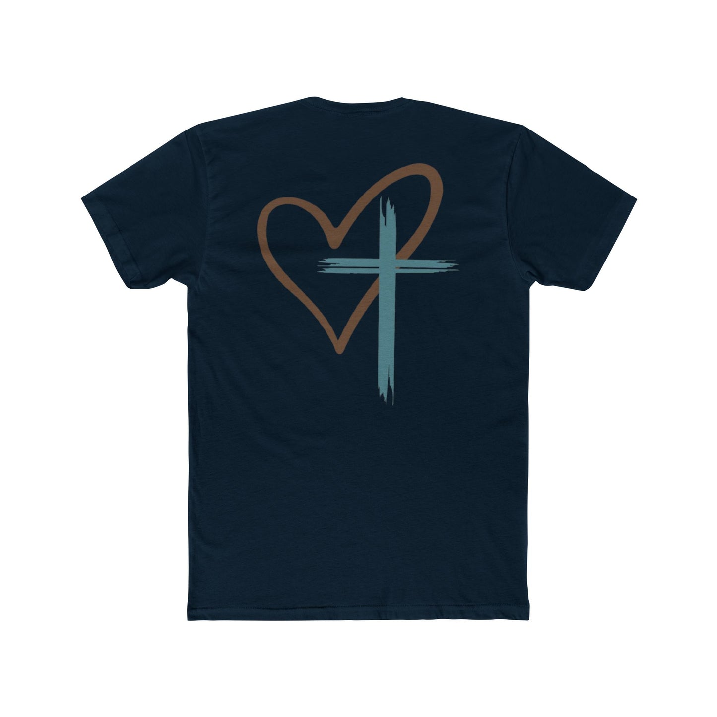 Faith Heart T‑Shirt — Brushstroke Cross & Heart Christian Tee