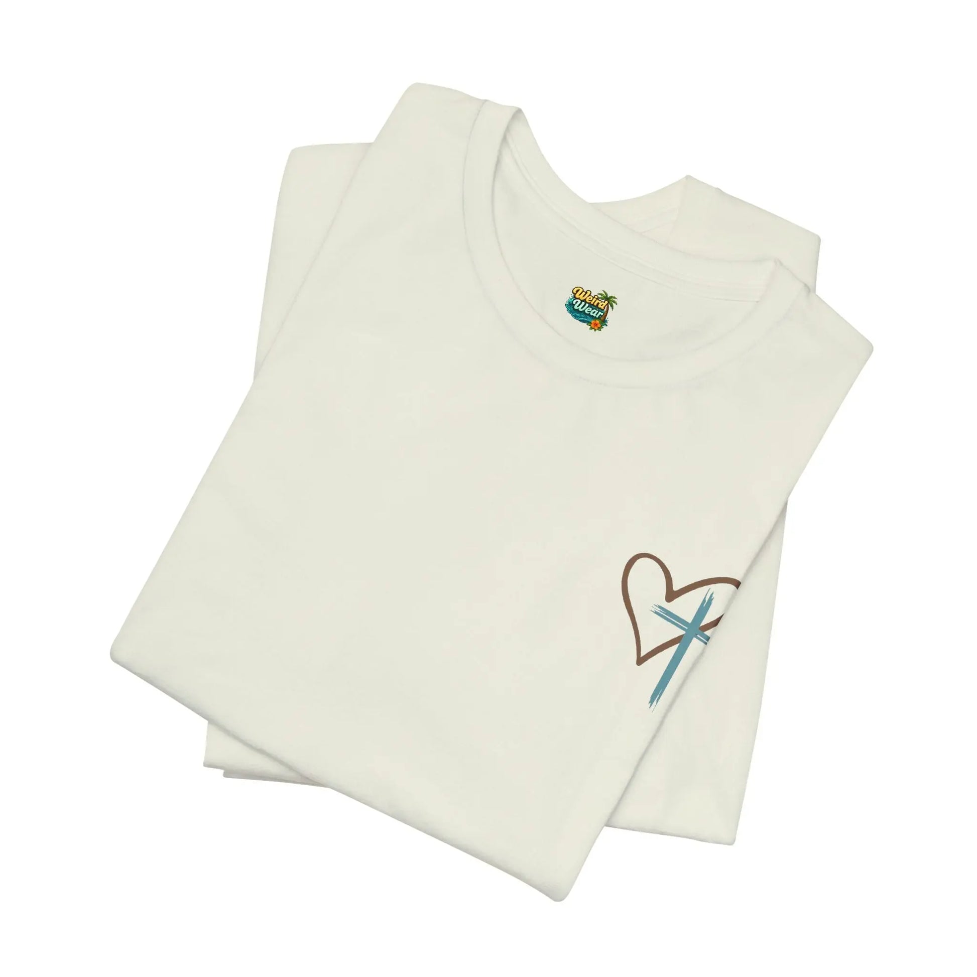 Faith Heart T‑Shirt — Brushstroke Cross & Heart Christian Tee Printify