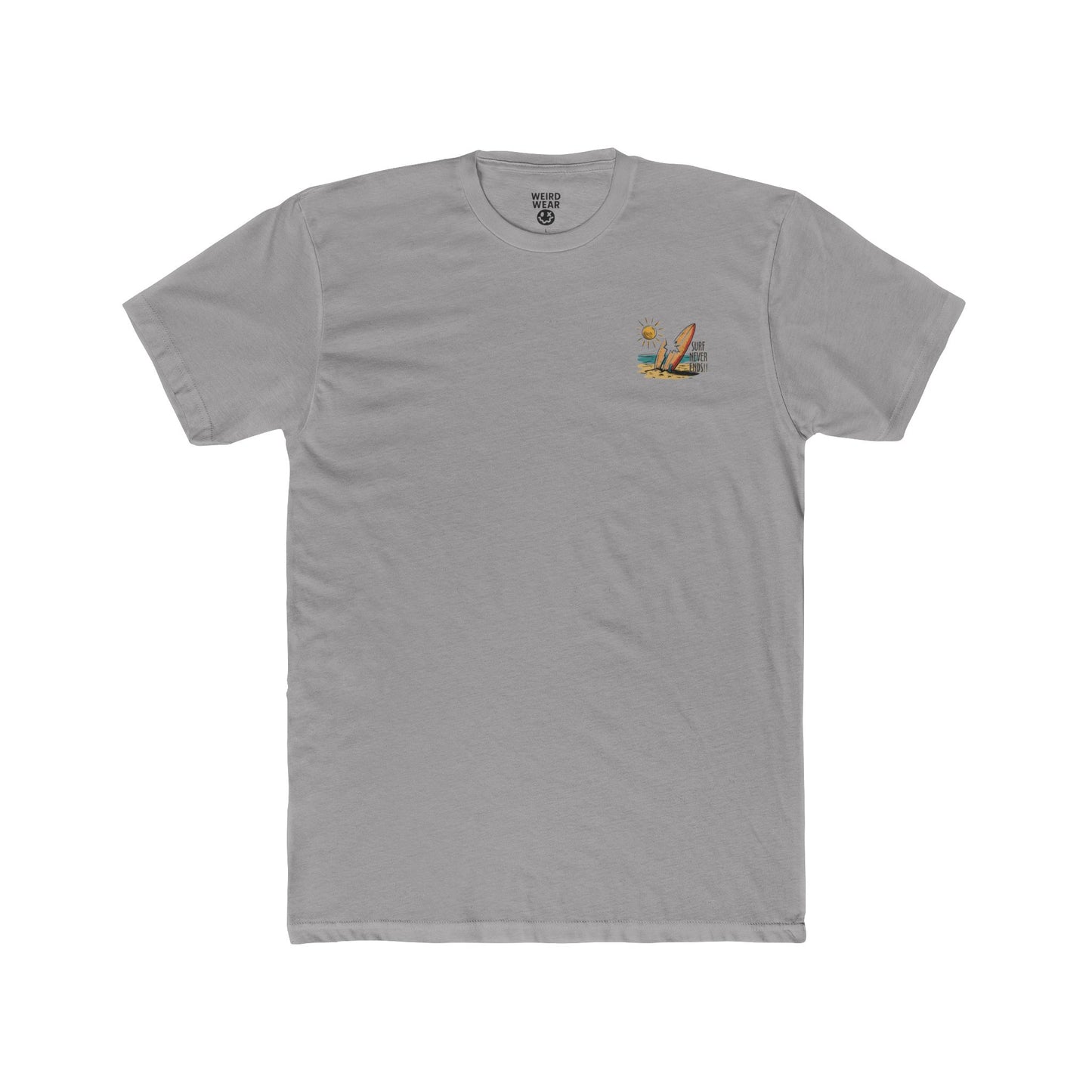 Surf Never Ends Tee — Beach Surfboard Graphic T-Shirt