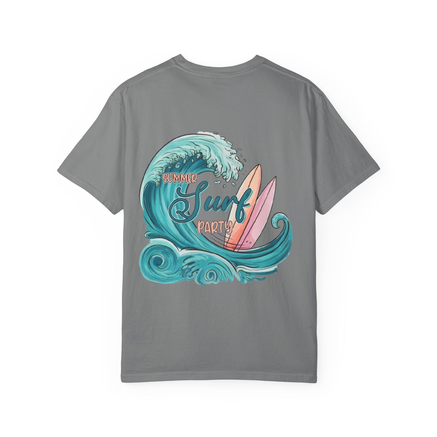 Surf Party T‑Shirt — Retro Wave & Surfboards Beach Tee