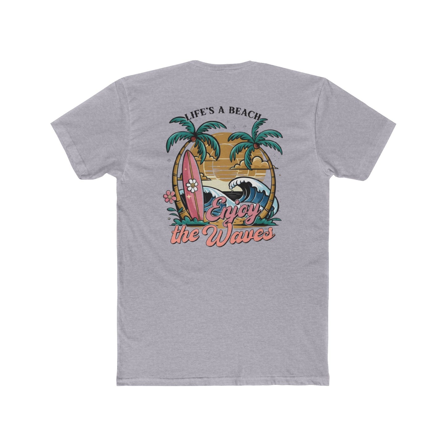 Beach T-Shirt — "Life's a Beach, Enjoy the Waves" Retro Surf Tee
