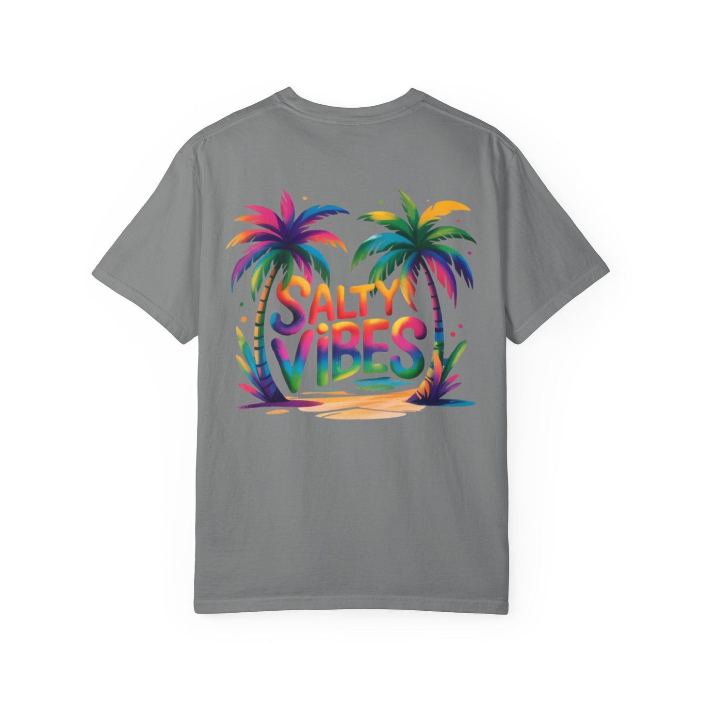 Salty Vibes Palm Beach T-Shirt — Colorful Tropical Surf Tee