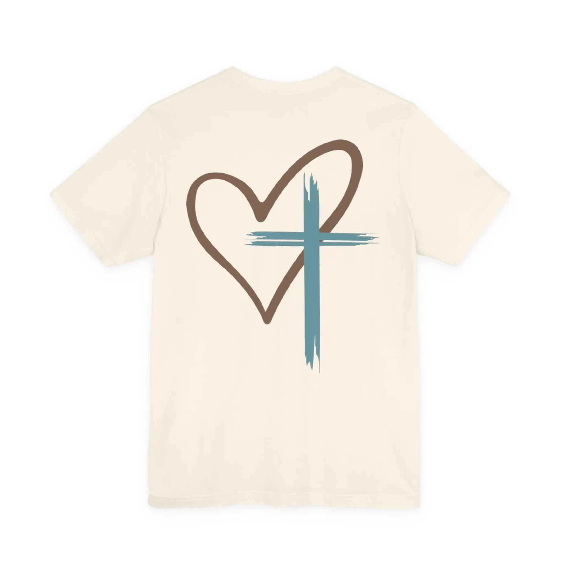 Faith Heart T‑Shirt — Brushstroke Cross & Heart Christian Tee Printify