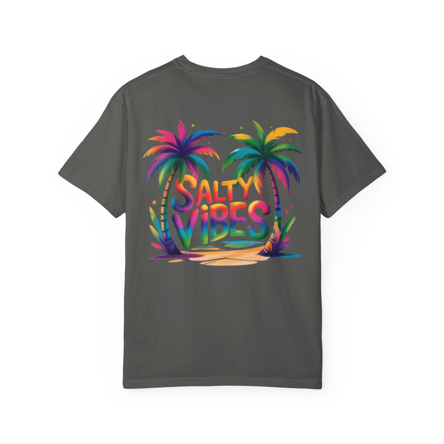 Salty Vibes Palm Beach T-Shirt — Colorful Tropical Surf Tee
