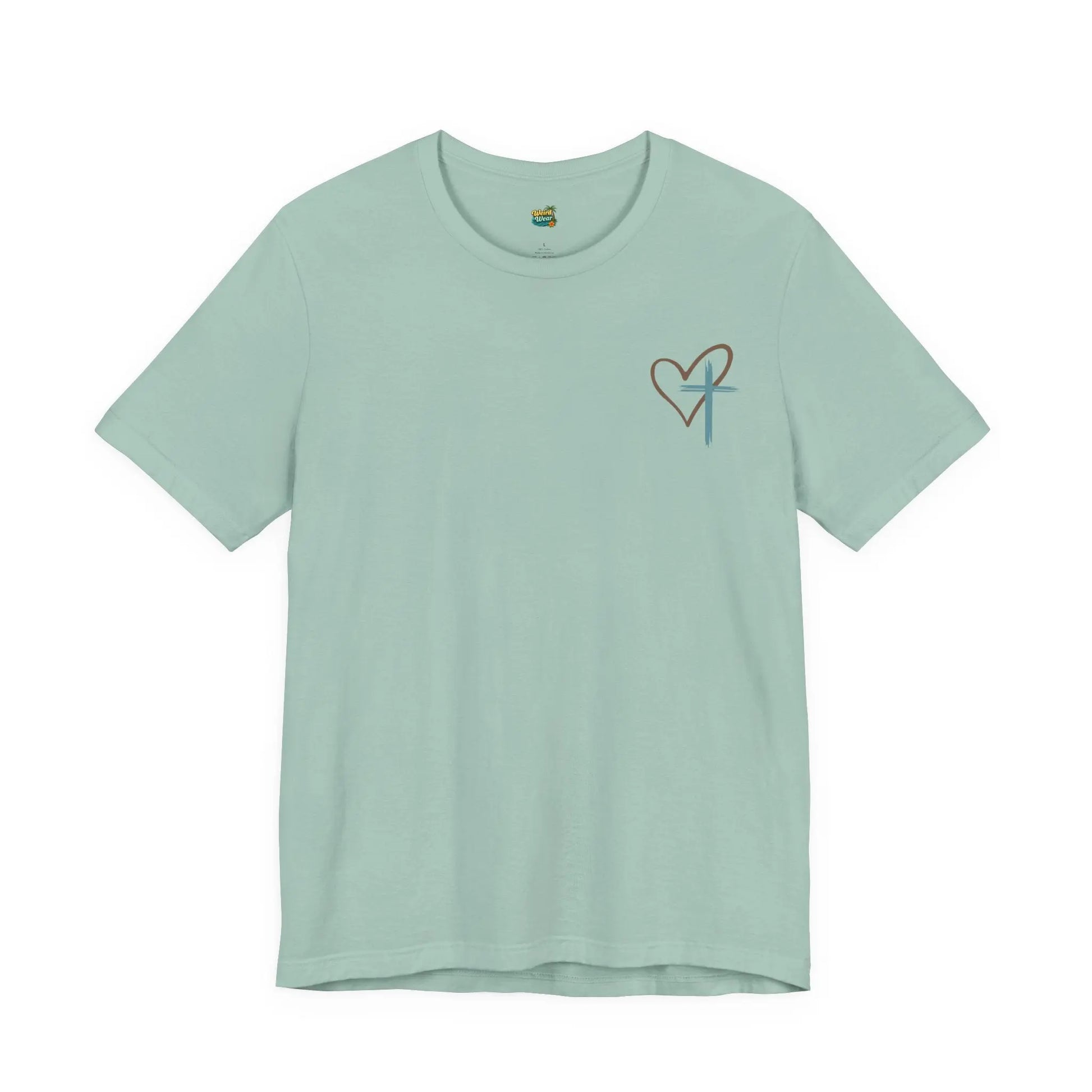 Faith Heart T‑Shirt — Brushstroke Cross & Heart Christian Tee Printify