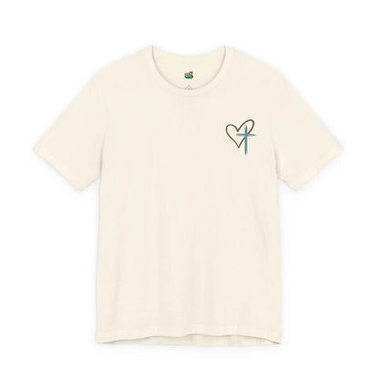 Faith Heart T‑Shirt — Brushstroke Cross & Heart Christian Tee Printify
