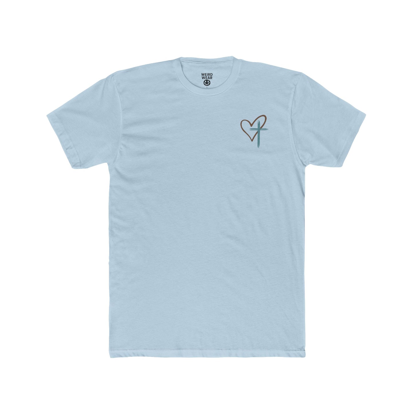 Faith Heart T‑Shirt — Brushstroke Cross & Heart Christian Tee