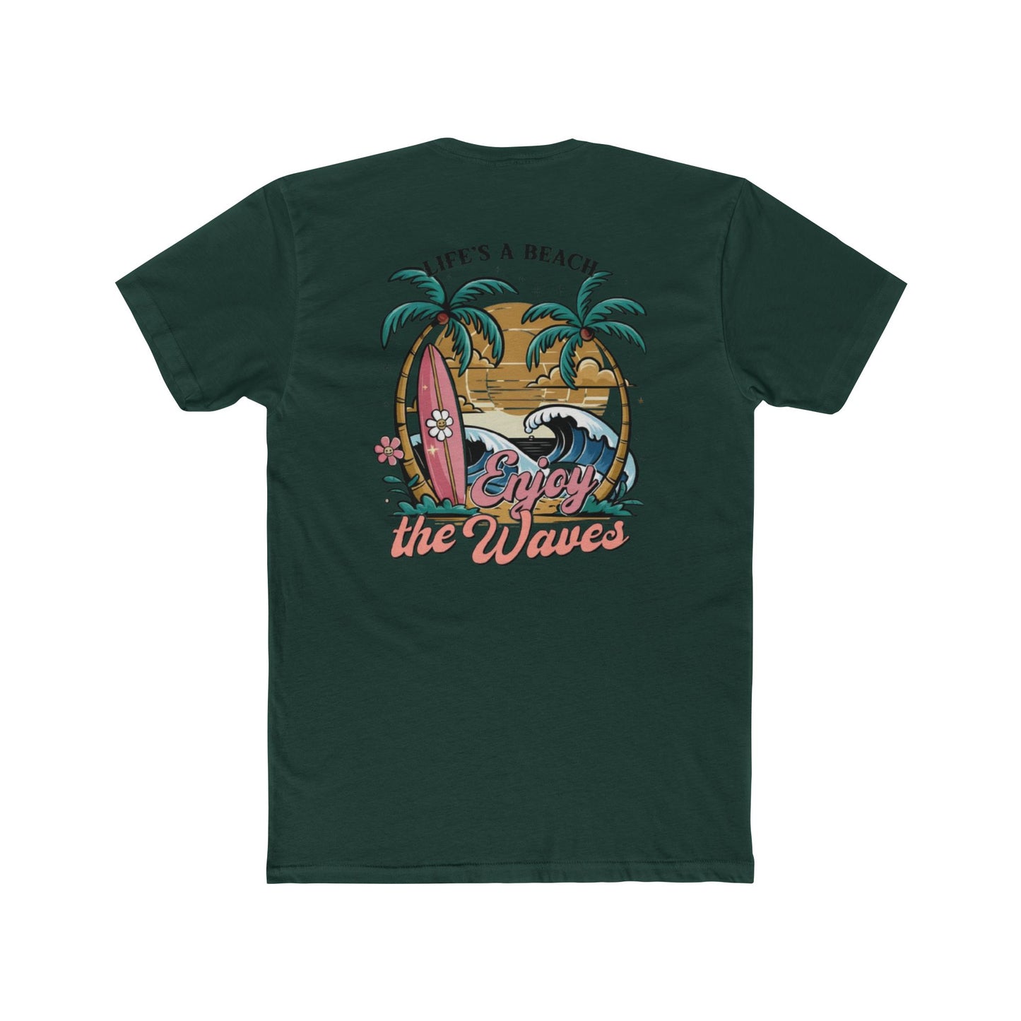 Beach T-Shirt — "Life's a Beach, Enjoy the Waves" Retro Surf Tee