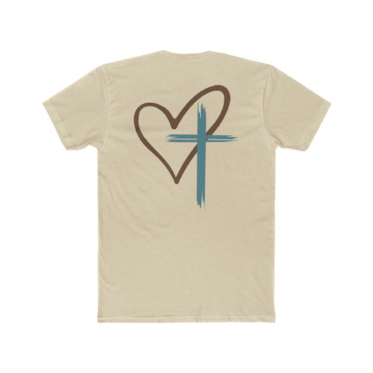 Faith Heart T‑Shirt — Brushstroke Cross & Heart Christian Tee