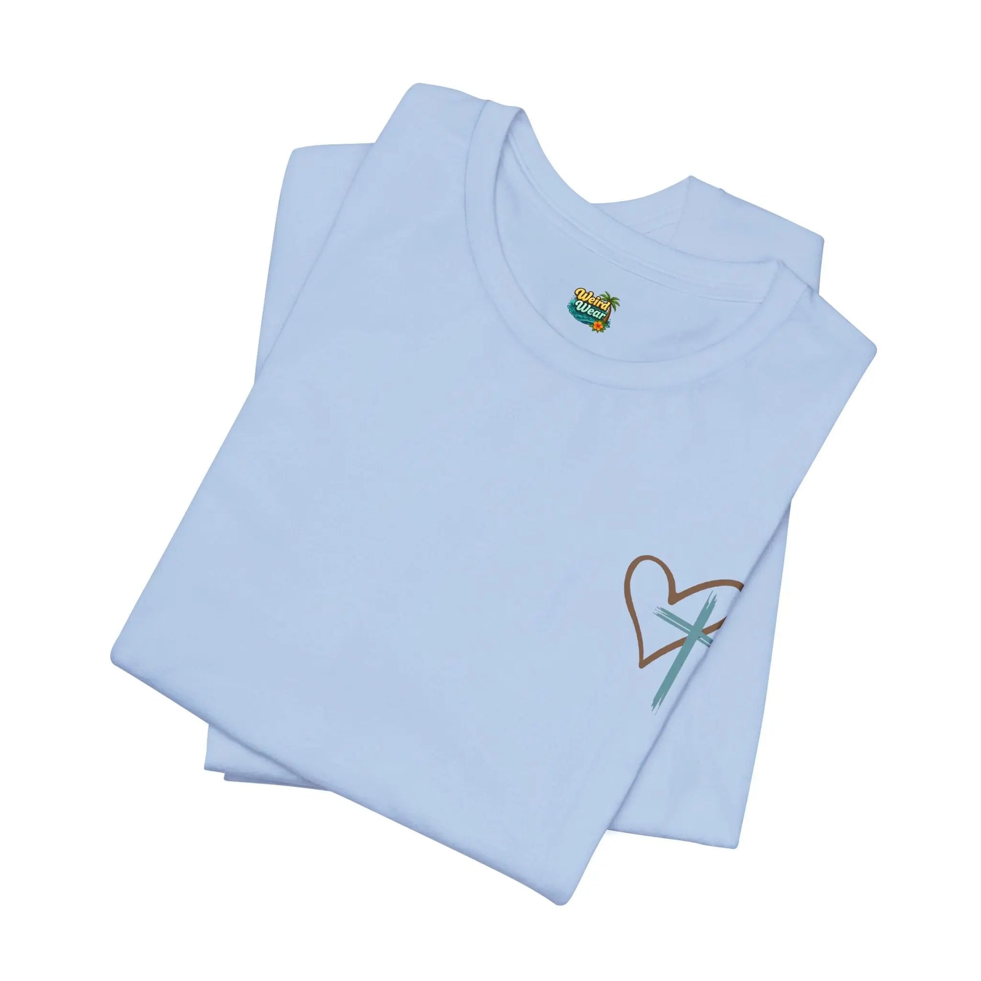 Faith Heart T‑Shirt — Brushstroke Cross & Heart Christian Tee Printify