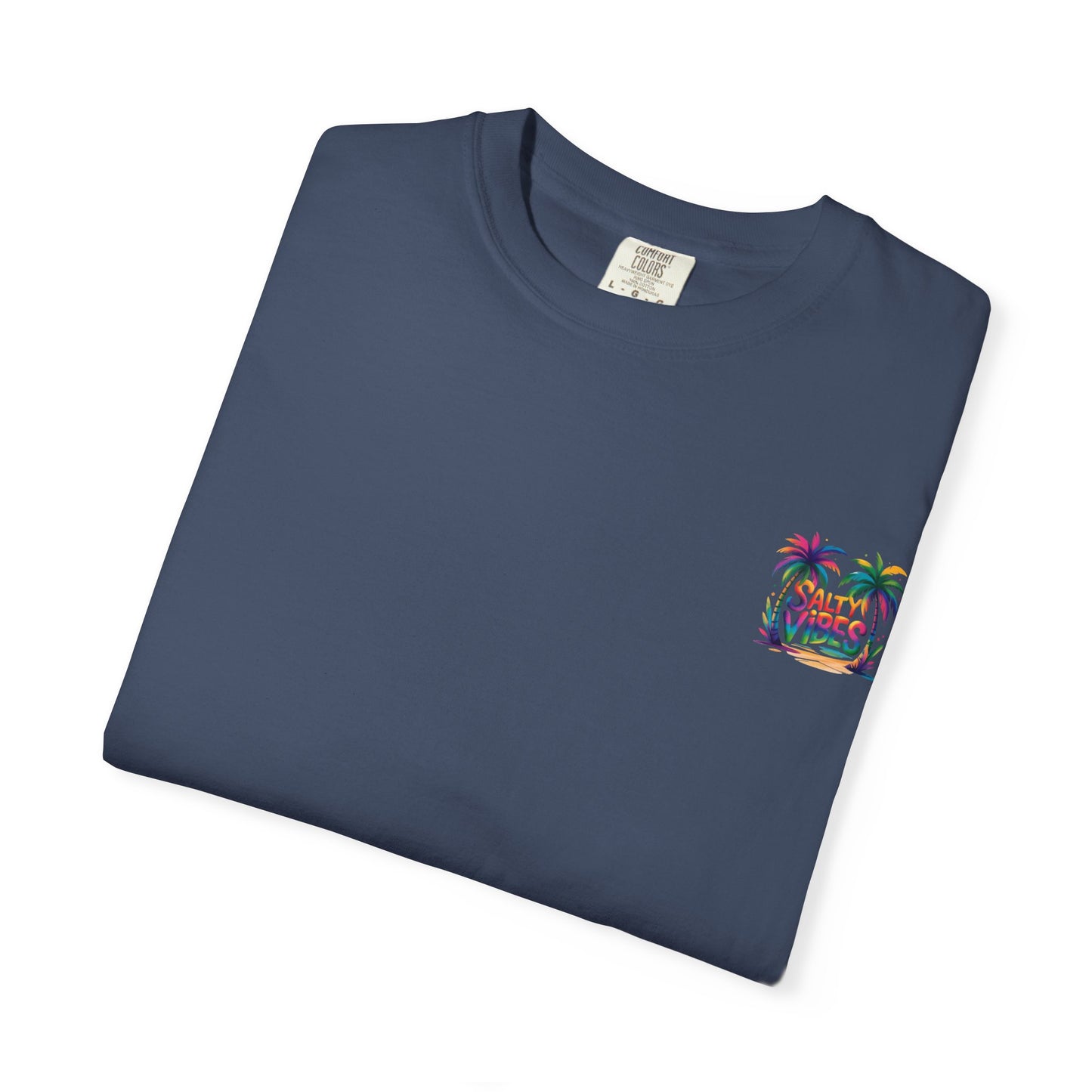 Salty Vibes Palm Beach T-Shirt — Colorful Tropical Surf Tee