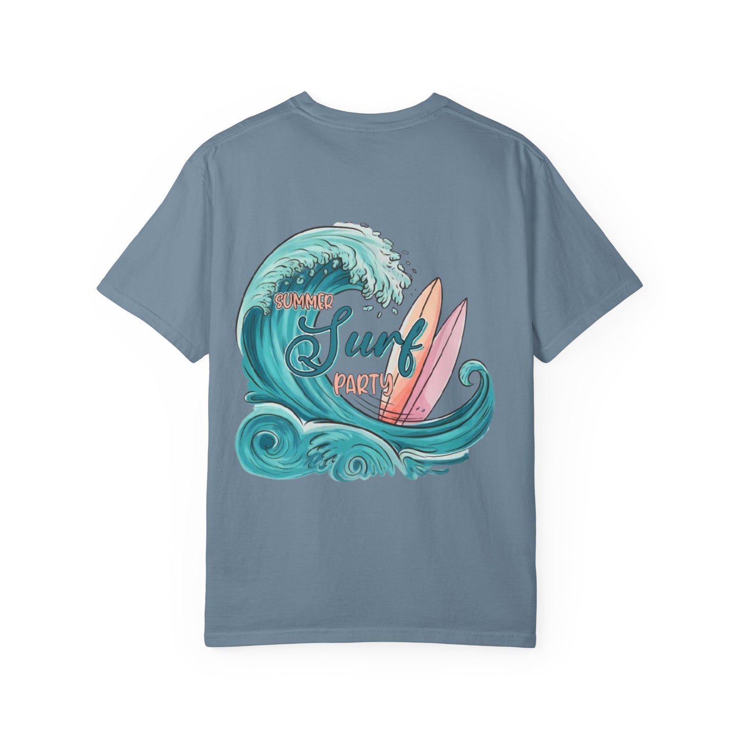 Surf Party T‑Shirt — Retro Wave & Surfboards Beach Tee