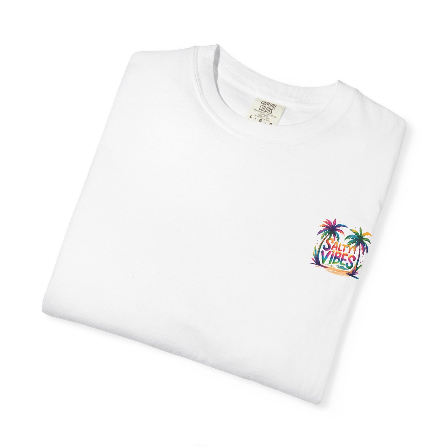 Salty Vibes Palm Beach T-Shirt — Colorful Tropical Surf Tee
