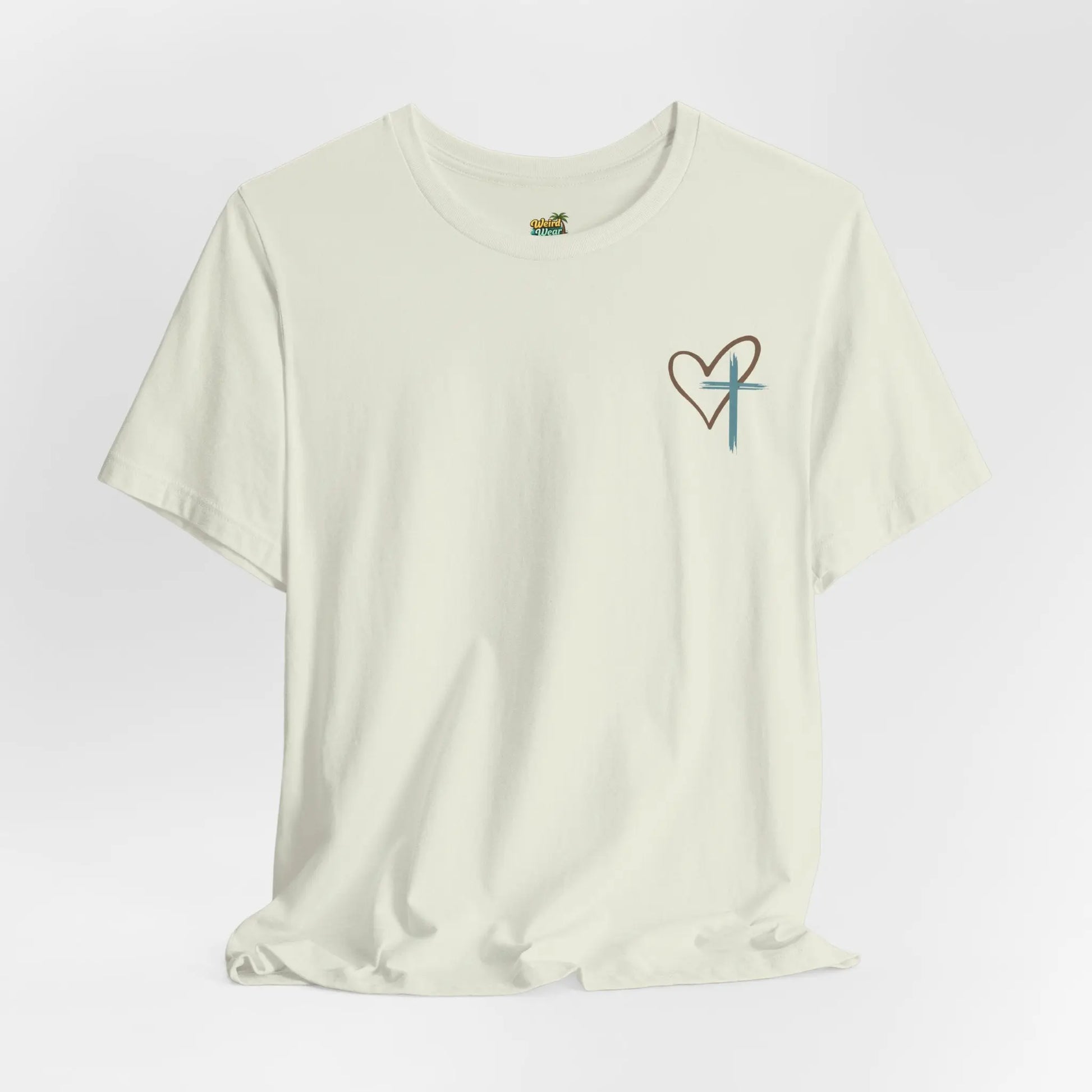 Faith Heart T‑Shirt — Brushstroke Cross & Heart Christian Tee Printify