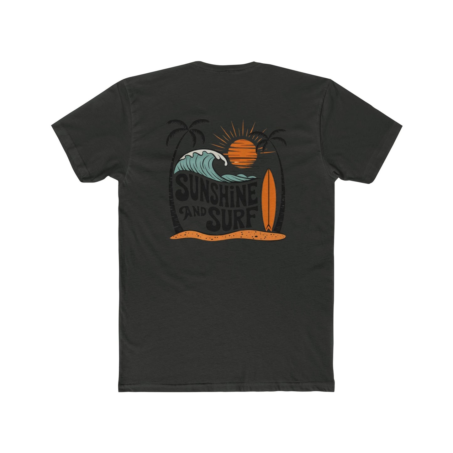 Sunshine and Surf T-Shirt — Retro Surf Graphic Crew Tee