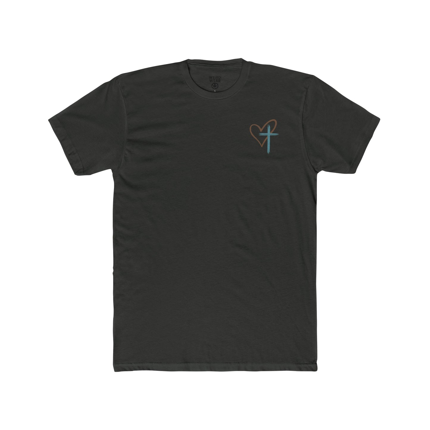 Faith Heart T‑Shirt — Brushstroke Cross & Heart Christian Tee