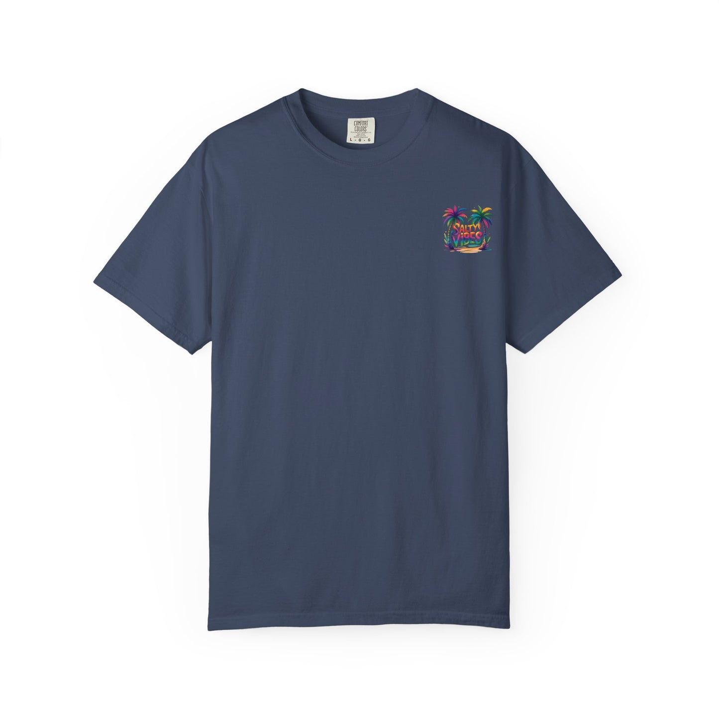 Salty Vibes Palm Beach T-Shirt — Colorful Tropical Surf Tee