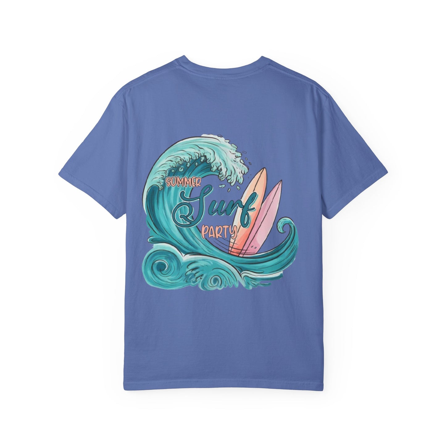 Surf Party T‑Shirt — Retro Wave & Surfboards Beach Tee