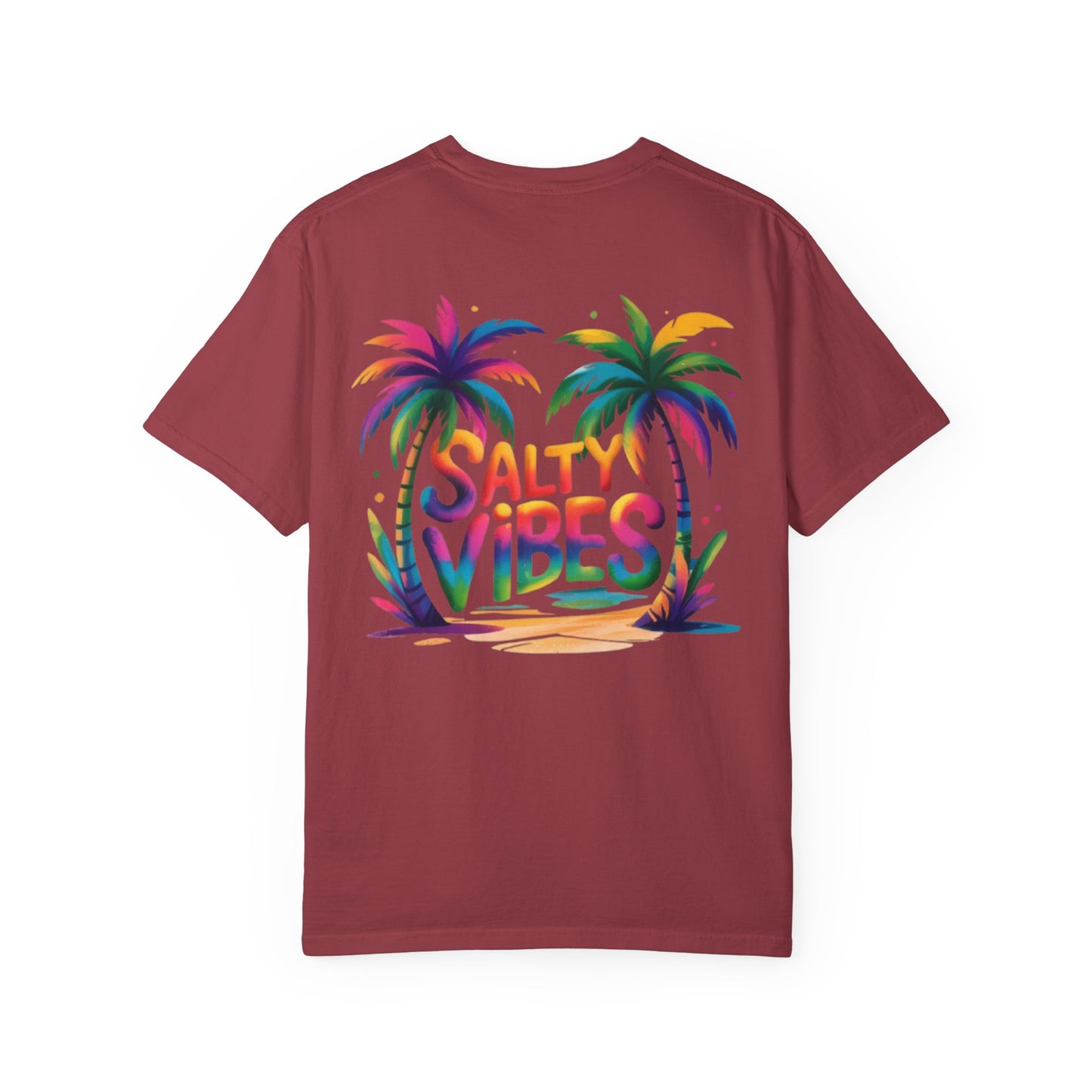 Salty Vibes Palm Beach T-Shirt — Colorful Tropical Surf Tee