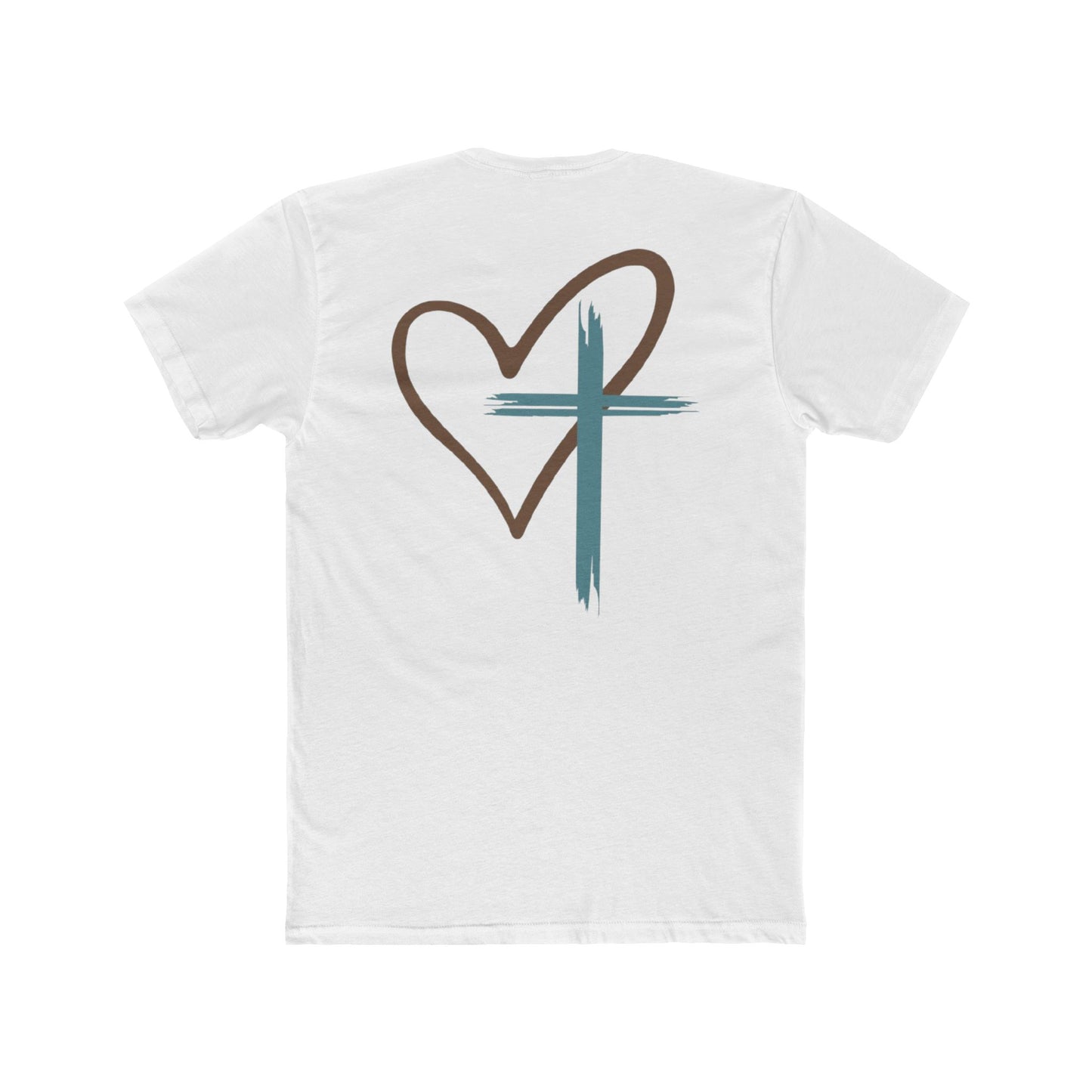 Faith Heart T‑Shirt — Brushstroke Cross & Heart Christian Tee
